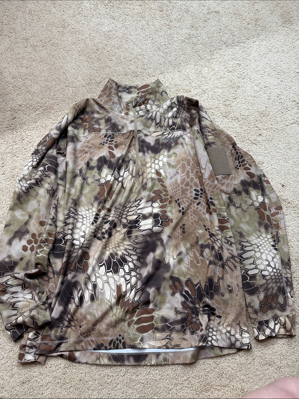 Men's Camo Performance Half-Zip Shirt - Brown/Green